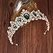 SNOWH Wedding Crowns for Bride - Gorgeous Birthday Crown Rhinestone Princess Tiara Headband Bridal Hair Jewelry for Wedding Birthday Halloween Prom Emerald