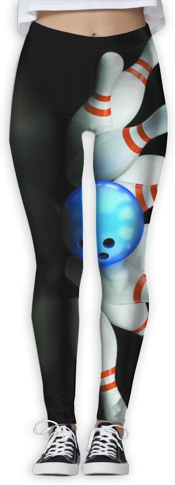 Bowling Bottle Print Non See-Through Fabric High-Waist Casual Yoga Trousers Best Gift For Woman