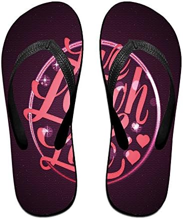 Women Unisex Mens Vibrant Romantic Vintage Stamp Inspired Circle Popular Saying Slim Sandal For Gym Antimicrobial Shower &amp; Water S