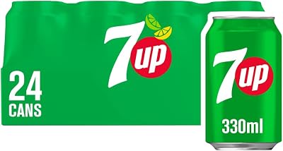 7UP Regular 330ml Cans Pack of 24 - Carbonated Lemon-Lime Soft Drink