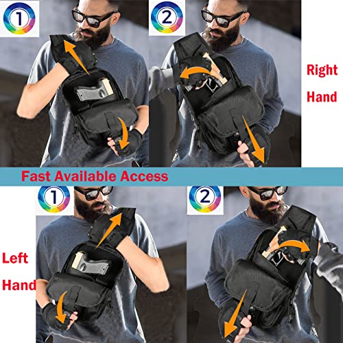 Tactical Chest Sling Pistol Bag LarKoo Concealed Carry Handgun Chest