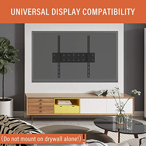 PUTORSEN® Fixed TV Wall Bracket, Ultra Slim TV Wall Mount for 32-55 inch LED LCD Plasma Full HD 1080p 3D 4K Smart TV Max VESA 400x400, Capacity 40kg, Spirit level included