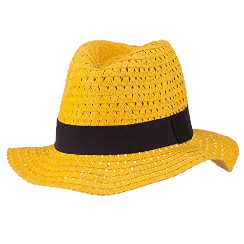 Paper Crushable Panama Hat - Yellow OSFM