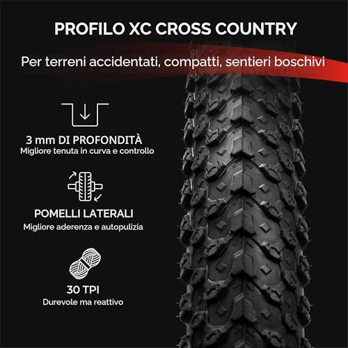 Fincci MTB Tyres 26 x 2.1 Inches 57-559 Pair Folding Bike Tyres 26 with 2 x Air Cameras Presta Valve for Mountain Bike, Racing Bike, Electric Bicycle – Pack of 2