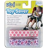Toy Saver by PBnJ baby - Baby Toy Holder, Secure Rattles, Teethers, Toys, 2-Pack (Lil Pink Dot/Hearts)