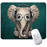 Baby Elephant Headset Music Mouse Pad,Customized
