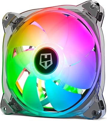HUMMER X140 – ventilador da caixa PC 140 mm, LED ARGB, 7 pás translúcidas, design silencioso, rolamentos hidráulicos, cantos com suporte de borracha, cor preta
