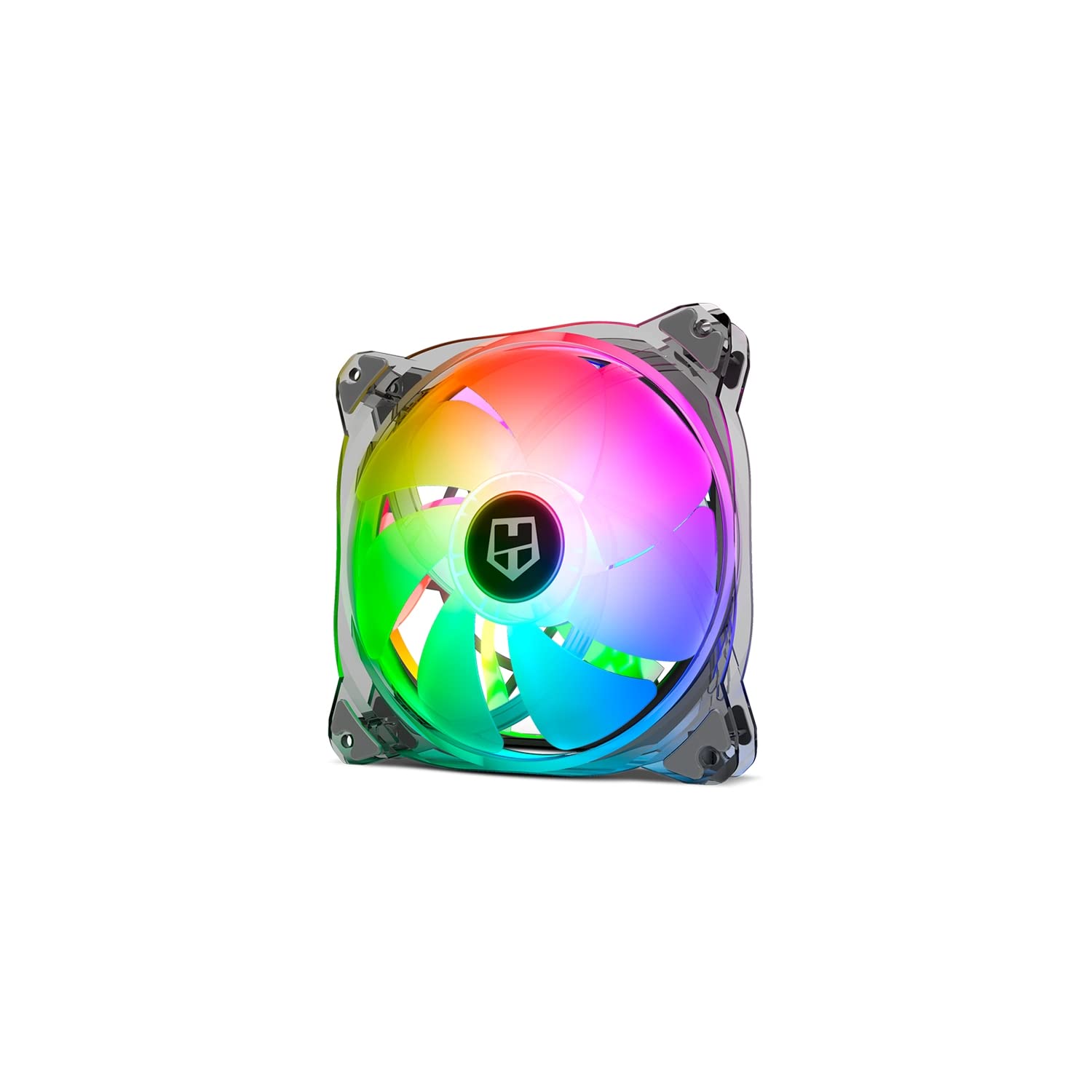 Nox Hummer X140-FAN NXHUMMERX140FAN- 140 mm PC Case Fan, ARGB, 7 Translucent Fan Blades, Super Slim, Quiet Design, Hydraulic Bearings, Rubber Corners