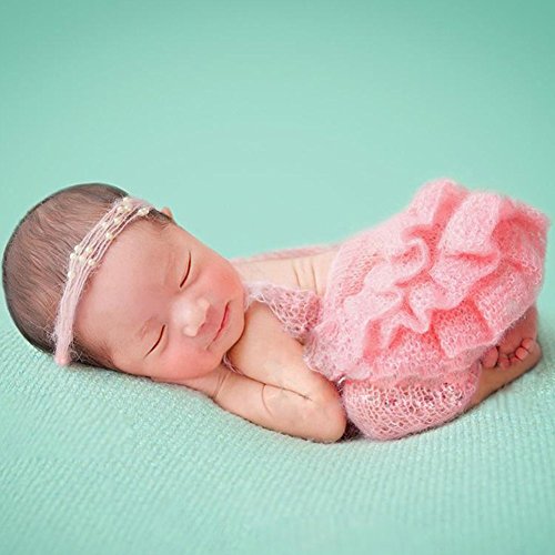 Baby Photography Props Boy Girl Photo Shoot Outfits Newborn Crochet Costume Infant Knitted Clothes Mohair Headdress Rompers