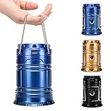 WOBAOS LED Camping Lantern, Solar Outdoor Rechargeable LED Flashlight Ultra Bright Collapsible Hand Tough Lamp - Perfect Outdoor Survival Lamp for Hiking Fishing Trekking Emergency Outages