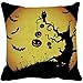 VESNIBA Halloween Pumpkin Square Pillow Cover Cushion Case Pillowcase Zipper Closure (B)
