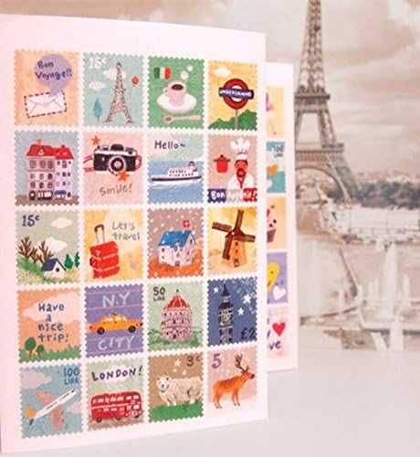 4 Sheets 80pcs Deco Craft Stamp Stickers Diary Sticker Scrapbooking (Travel)