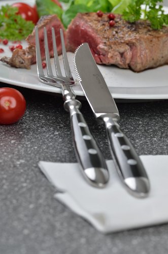 GRÄWE 6 stuks steakmessen serie 'Nürnberg ' zware gesmede uitvoering - Image 3