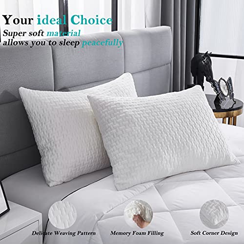 Bioeartha Memory Foam Pillows for Sleeping 2 Pack, Standard Size
