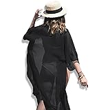 Women's Bikini Cover up Tunic Solid Beach Dress Kimono Cardigan One Size