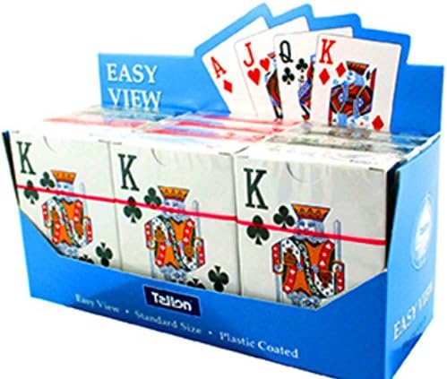 TALLON EASY VIEW PLAYING CARDS X 12 SETS, PLASTIC COATED QUALITY - We also have birthday cards multipack/christmas cards packs/thank you cards multipack/wholesale/multipack