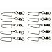 Easy Catch 20pcs/Box Size 3 4 5 6 7 Strong Fishing Ball Bearing Swivel with Solid Welded Ring and High-Strength Coastlock Snap (100% Copper+Stainless Steel)