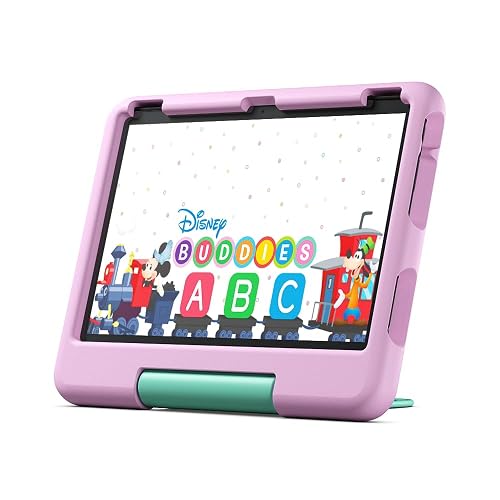 Amazon Fire HD 10 Kids tablet, includes kid-proof bumper for ages 3-5, ad-free content with parental controls, 13-hr battery, 32GB, Pink, newest model
