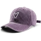 Agturber Distressed Baseball Cap for Women Vintage Washed Cotton Heart Embroidered Adjustable Dad Hat