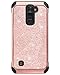 BENTOBEN Case for LG K7 LG Treasure LTE/LG K8 2016, Phone Case for LG Tribute 5 / LG Escape 3 / LG Phoenix 2 / LG K373 / Luxury Glitter Bling Hybrid Chrome Shockproof Protective Case, Rose Gold