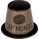 Cap'Mundo Paris 50 Pods for Nespresso Original Line Machines - Very Dark Roast Coffee Capsules - French Artisanal Espresso (Dark Ebene, 50 Capsules)