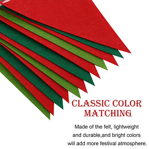 image for Boao 5 Pieces Christmas Pennant Banner Triangle Bunting Flag Banners R