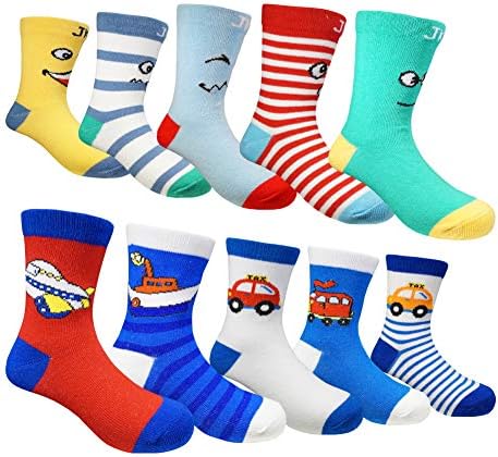 Muyubei Kids Boys Fashion Cute Colorful Cotton Crew Baby Socks,10 Pairs