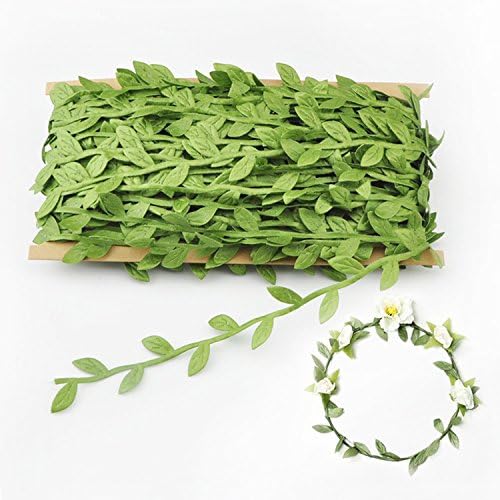 Tealas 43.7 Yards Artificial Vines with Green Leaves Simulation Foliage for Garlands DIY Headbands Wreaths Crafts Home Wall Garden Wedding Party Décor