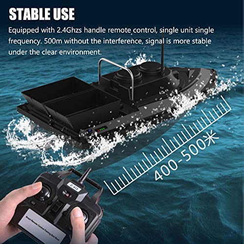 Angelköderboot, Dual Motor Fish Finder-Schiff, RC-Köderboot mit LED-Navigator-Licht, max Laden 1.5kg, RC-Entfernung 500m… – Bild 3