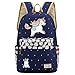Kid's Girls Floral Animal Cartoon Funny School Backpack Cute Unicorn Shoulder Bag (Dark blue)