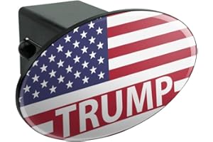 GRAPHICS & MORE President Trump American Flag Oval Tow Trailer Hitch Cover Plug Insert