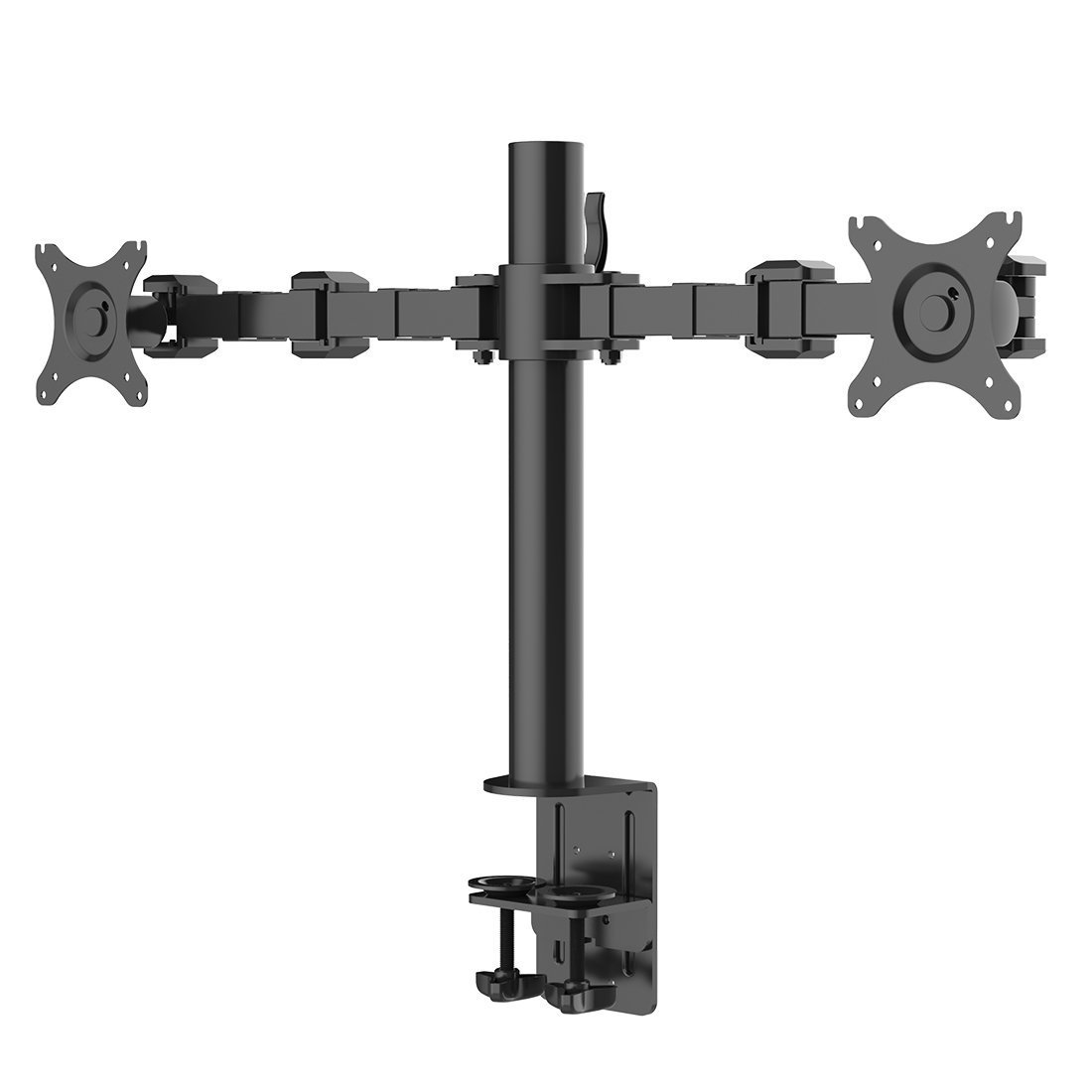Thingy Club Adjustable Steel Double Twin LCD LED Desk Mount Monitor Arm Stand Bracket with Tilt and Swivel (Adjustable Monitor Arm: Tilt ±45°|Swivel 180°|Rotate)