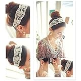Women Fashion Fabric Lace Wide Stretch Headband Headwrap
