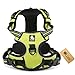 OLizee® New No Pull Dog Harness Outdoor Adventure Reflective Markings Pet Vest with Handle Adjustable Protective Nylon Walking Pet Harness Variety of Sizes and Colors,Green XL