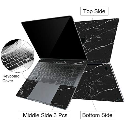 Digi-Tatoo 4-in-1 MacBook Skin Decal Sticker Compatible with Apple MacBook Pro 13 Inch w/Touch Bar (Model A1706/A1989), Full Body Protective, Removable and Anti-Scratch, Black Marble - Thumbnail 3