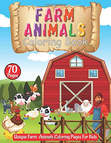 Download Farm Animals Coloring Book Coloring Book Farm Animals For Kids 70 Unique Coloring Pages Including Horse Cow Pig Goat Rooster Sheep Farm Animals Birthday Gift For Kids Ages 4 Coloring Book