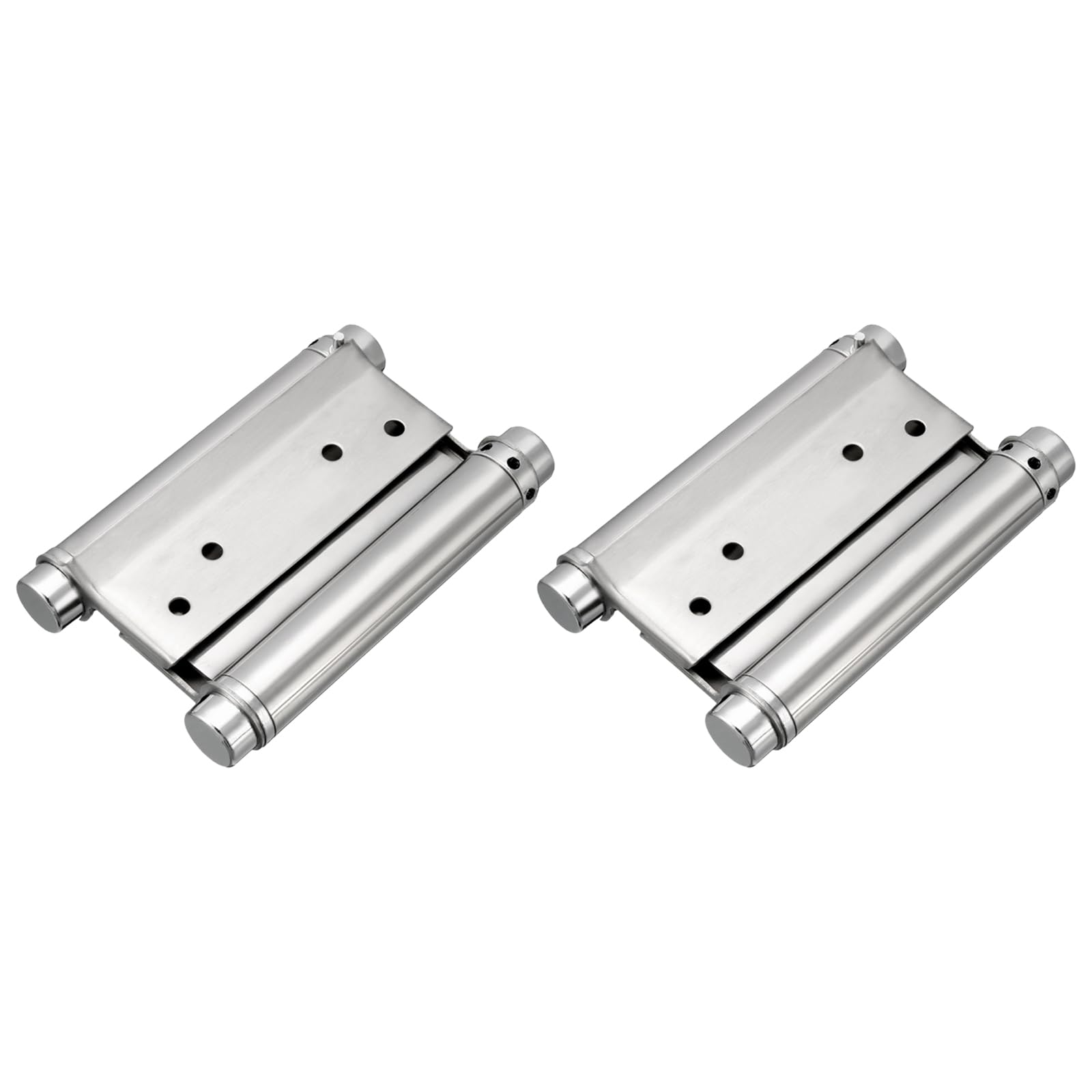 METALLIXITY Double Action Spring Hinges (4'') 2Pack, Stainless Steel Self Closing Door Hinge with Tension Adjustment - for Saloon Door