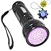 HQRP 390 nM 51 LED Flashlight Blacklight for Hotel Room Inspection, Saliva Sperm Identification, Pet Urine Detection, Scorpion Hunting, Security Control, Leak Detection, etc.