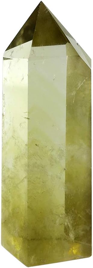 JIANGNIU Gold-Yellow Citrine Quartz Crystal Obelisk Wand Point Healing JN03