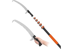 SISUPASSIE 30FT Reach Pole Saw for Tree Trimming, Telescoping Tree Pruner Extendable with 5-24FT Extension Pole, Manual Saw for Yard, Garden, Patios