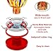 Hummingbird Feeder with Perch - Hand Blown Glass - Orange - 37 Fluid Ounces Hummingbird Nectar Capacity Include Hanging Wires and Moat Hook