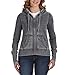 J America Ladies' Zen Full-Zip Fleece Hood M DARK SMOKE