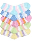 HASLRA Premium Soft Warm Microfiber Fuzzy Socks 5 Pairs (MIX)