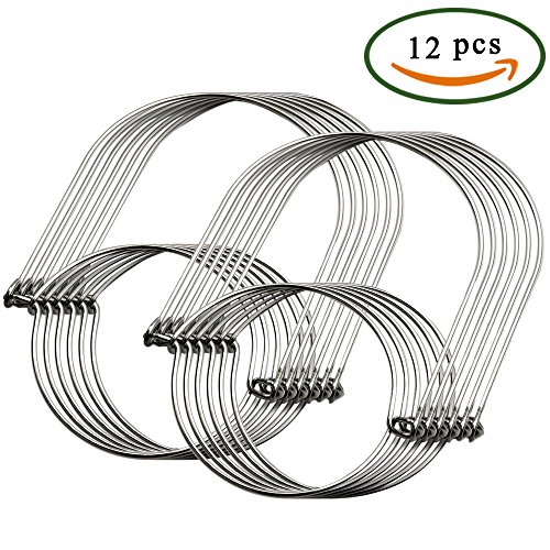 Click Here to See More Images Anpatio 12pcs Mason Jar Hangers Hooks Stainless Steel Wire Handles Hanging Mason Ball Canning Jars Solar Light for Wedding Garden Porch Yard Patio Decoration Silver