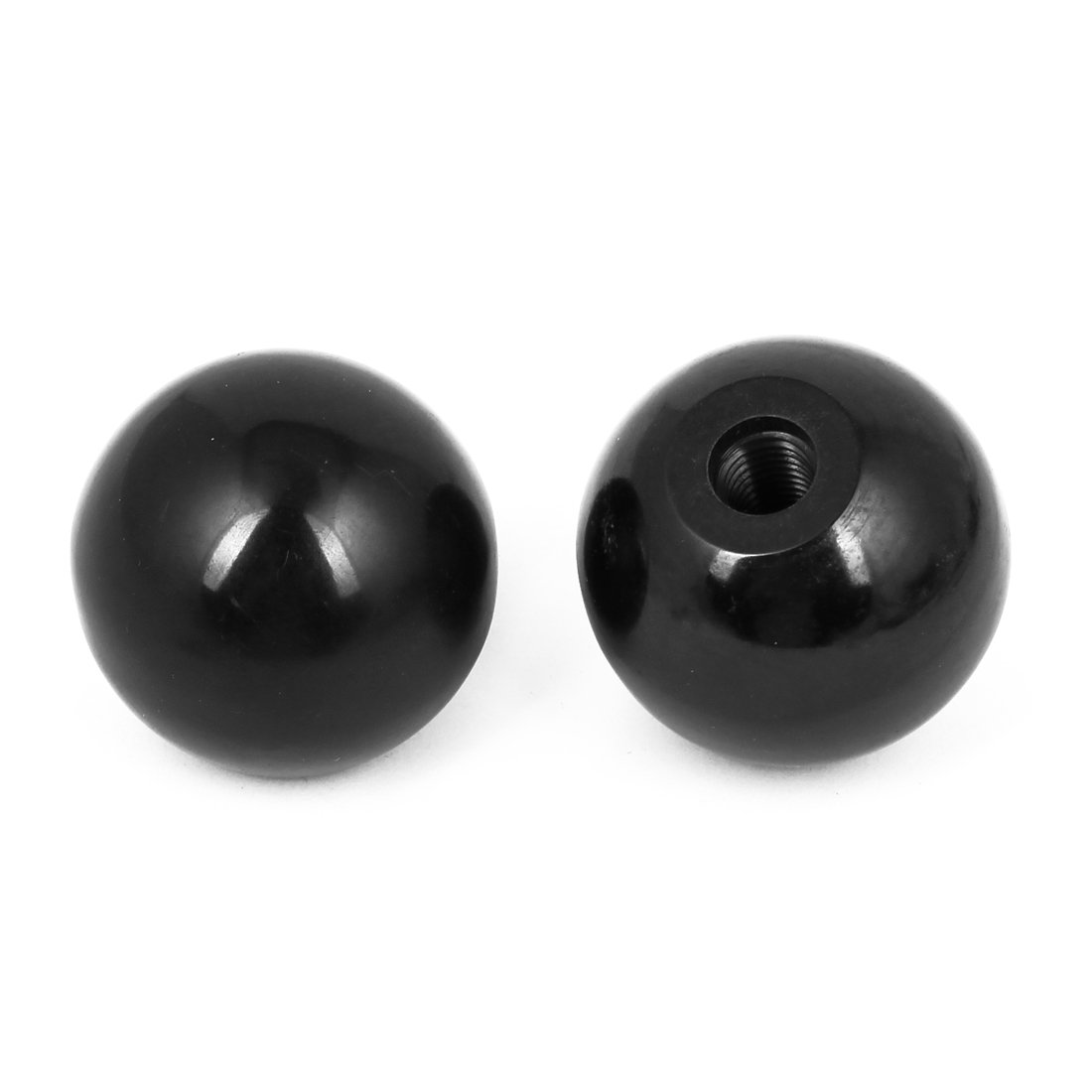 sourcing map M12 Threaded Round Ball Lever Knob Handle Handgrip 50mm Dia 2pcs Black