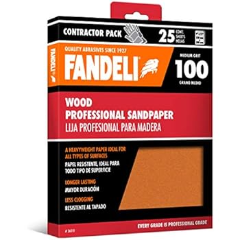 Fandeli 36010 100 Grit Wood Sandpaper Sheets, 9