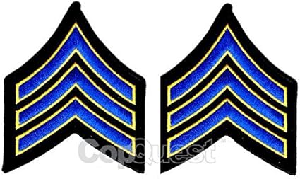 Amazon Com Uniform Chevrons Royal Medium Gold On Black 3 5 Inch Wide Sergeant