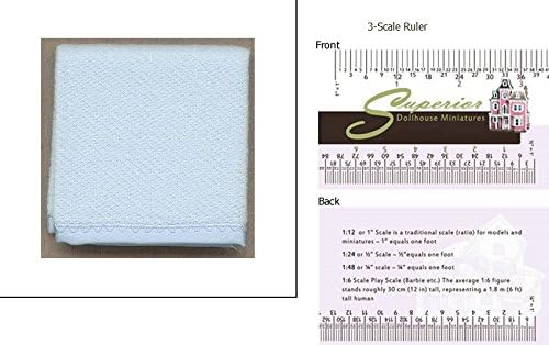 Dollhouse Miniature Blanket 1 Pc Lt Blue