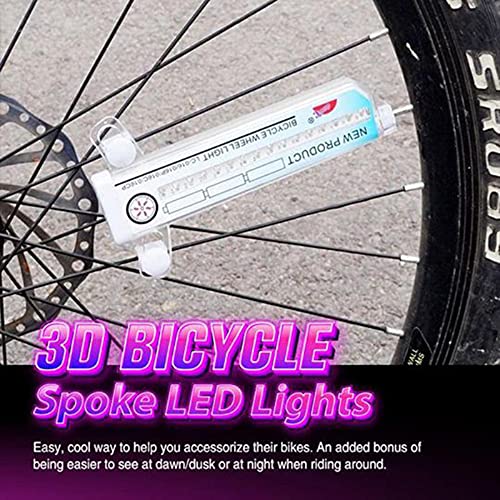 3D-fietsspaak LED-verlichting, kleurrijke fietswielverlichting Meerkleurig 30 patronen 16 LED-fietsspaakverlichting… - Image 5
