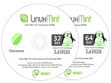 Linux Mint 18.1 Cinnamon Desktop - 32-Bit 64-Bit Support - 2 Disc DVD Set - New Release